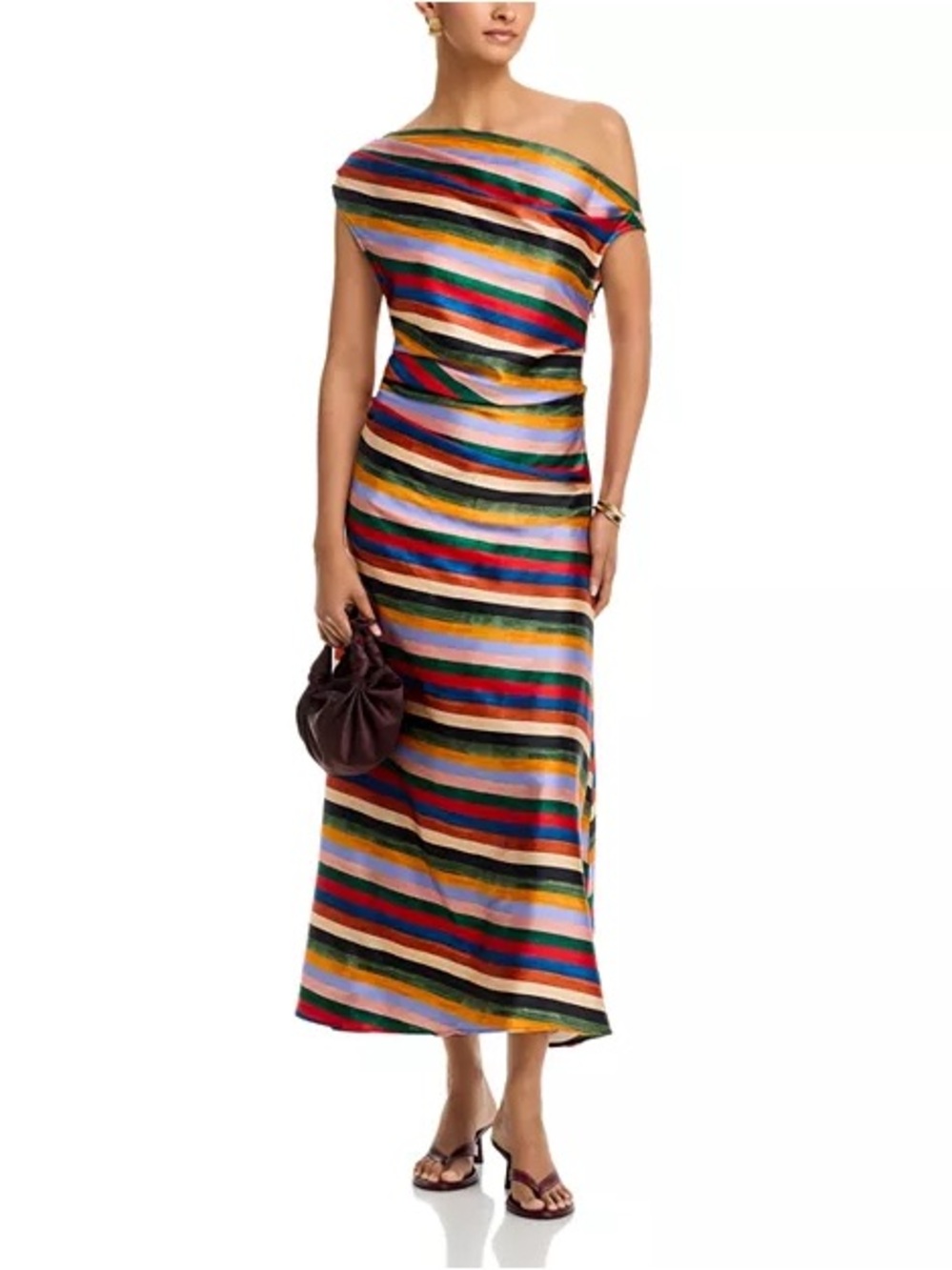 STAUD Phare Silk Blend Midi Dress Size 4 - Picture 3 of 12